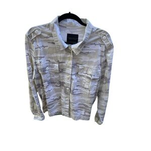 Sanctuary Cream/Tan/White Camo Button Up Utility Jacket